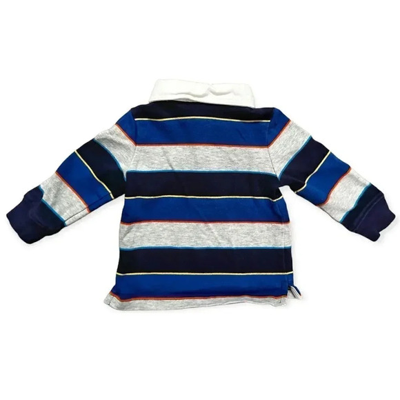 Janie & Jack | Long Sleeved Rugby Stripe Polo (6-12 mos) - Picture 3 of 4